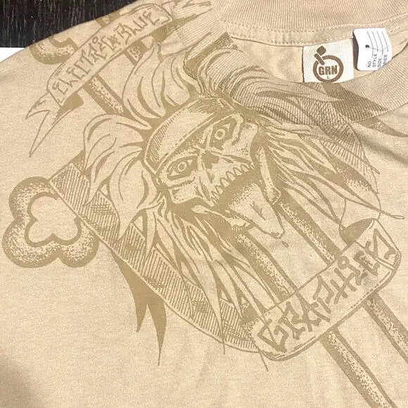 Vintage GRNAPPLETREE Men's Khaki T-shirt Size Large - Picture 3 of 4